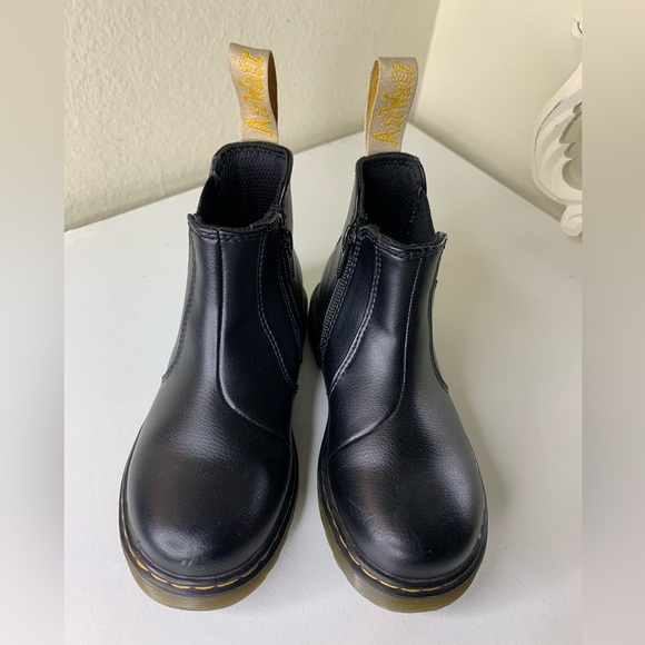 Dr. Martens Black Chelsea Boots with Gold Accents - Picture 1 of 7